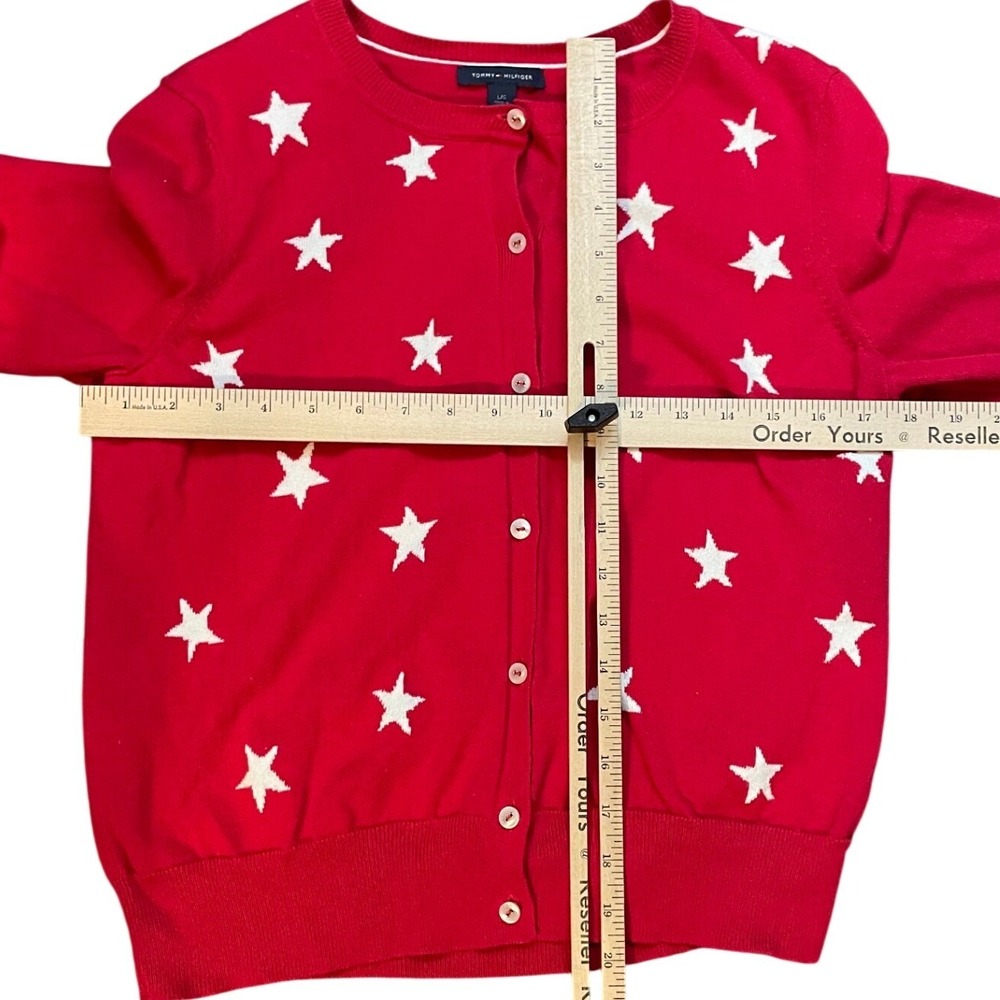Tommy Hilfiger Womens Americana Star‎ Cardigan L Red Preppy Nautical Patriotic - Picture 8 of 8